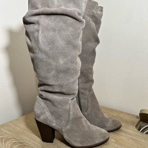 Farylrobin Stacked Heel Slouchy Knee High boots size 6